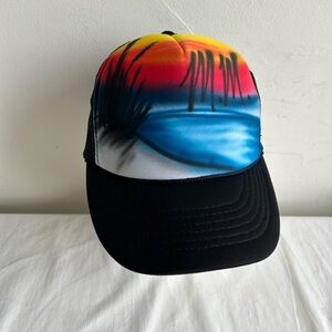 Vintage 1990s Cobra Airbrushed Initial Trucker Snap Back Cap Hat
